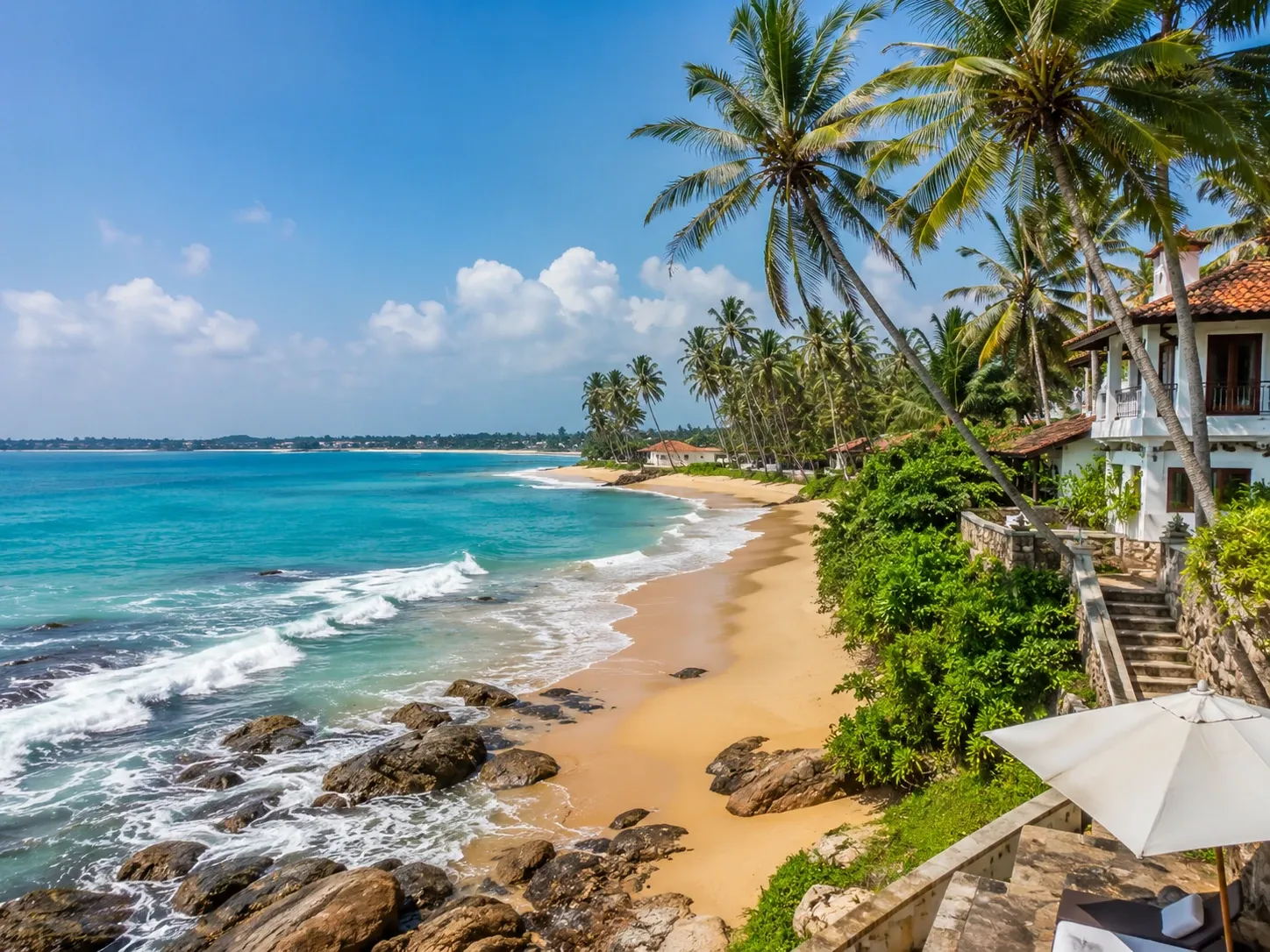 Sri Lankan southern coast beach scene for a short coastal escape